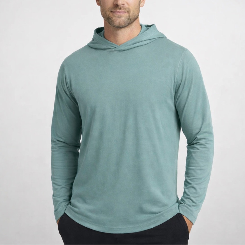 VRST Men's Essential Perform Lightweight Golf Hoodie AquaDust UPF 30+ Sz Med NEW